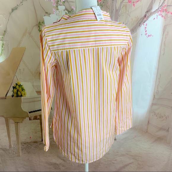 NEW J Crew Poplin Boatneck Candy Stripe Blouse - Picture 7 of 11